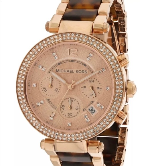 Michael Kors Accessories - Michael Kors Tortoise Rose Gold-Tone Watch MK5538